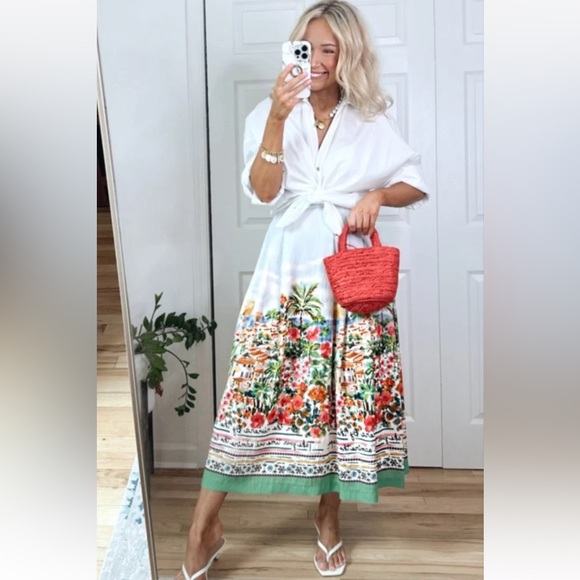 ZARA PRINTED LAYERED MIDI SKIRT - Picture 15 of 16